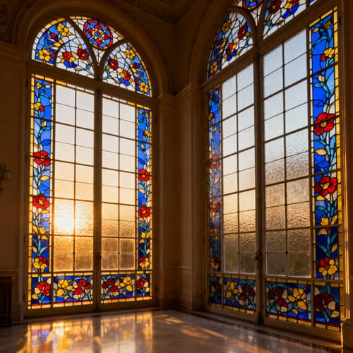 Stunning Floor-to-Ceiling Stained Glass Windows Stunning Floor-to-Ceiling Stained Glass Windows