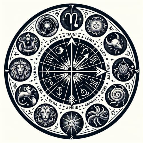 Zodiac Symbols Circle | Astrological Signs Art