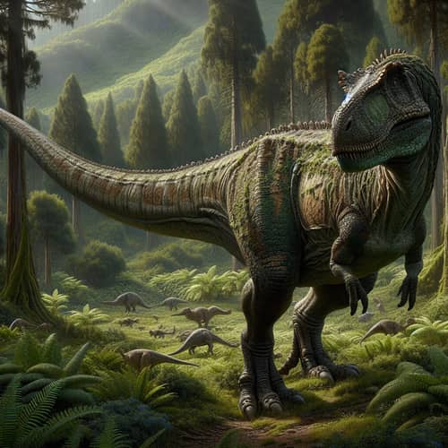 Gargantuan Dinosaur in Prehistoric Environment