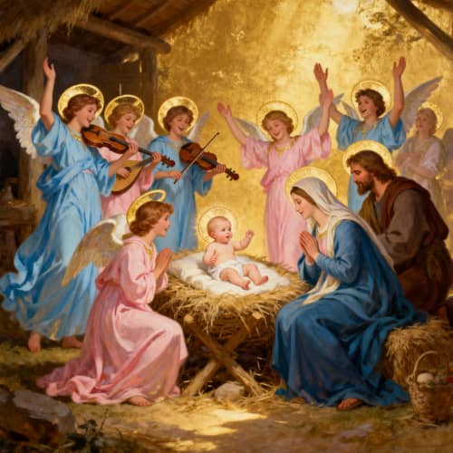 Angels Celebrate the Birth of Baby Jesus Angels Celebrate the Birth of Baby Jesus