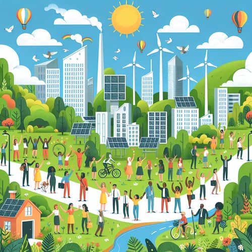 Perfect World Harmony: Clean City in Lush Forest with Diverse Community