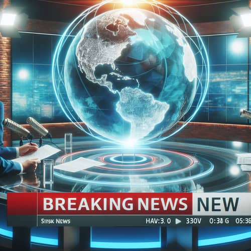 Live Breaking News Broadcast with Spinning Globe