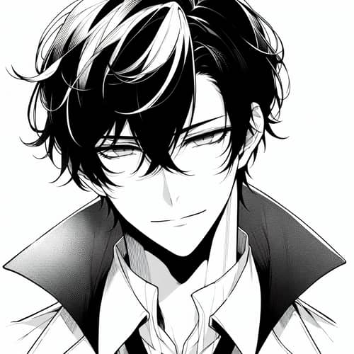 Handsome Scientist Vampire in Manga Style