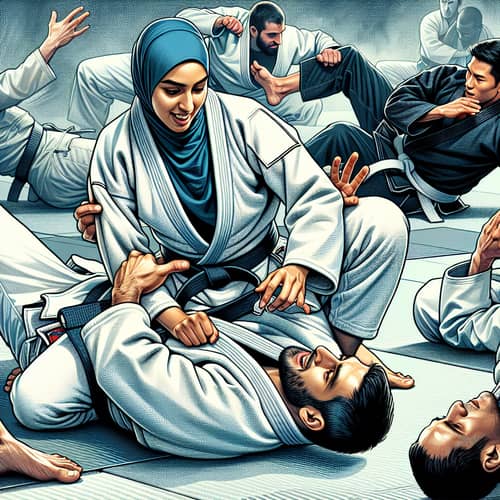 Dynamic Martial Arts Training Session with Brazilian Jiu Jitsu and Karate