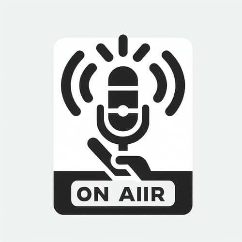Live Broadcast Vector Icon Design - Minimalistic & Black White