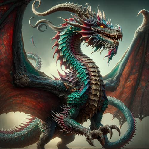 Majestic Dragon with Emerald Green Scales | Mythical Creature