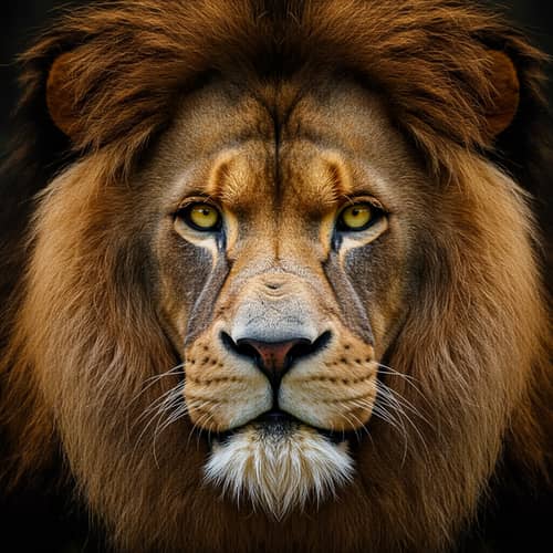 Man Transformed into Majestic Lion Artwork