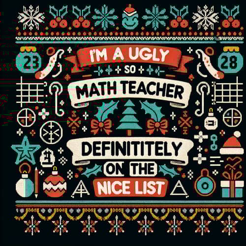 Ugly Christmas Sweater Math Teacher Holiday Graphic