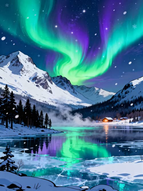 Mesmerizing Aurora Borealis in Scandinavia Art Scene