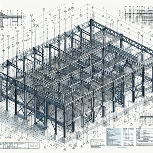 Detailed CAD-Style Drawing for Steel Structure