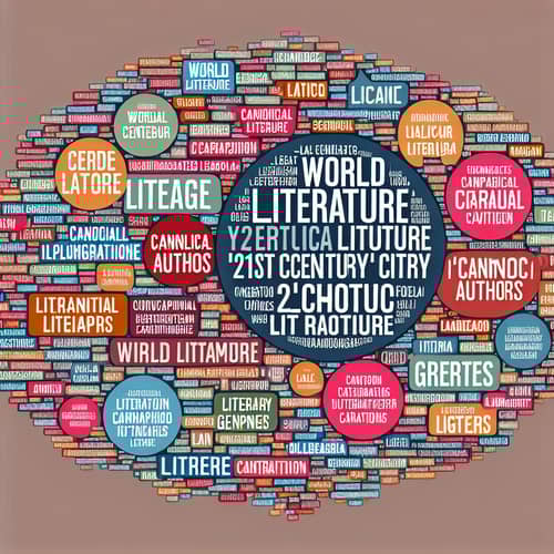 World Literature, 21st Century Literature, Canonical Authors & Literary Genres Tag Cloud