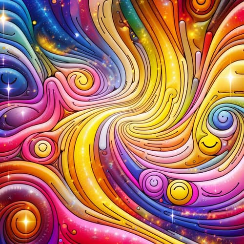 Intensified Happiness: Vibrant Colors and Radiant Positivity