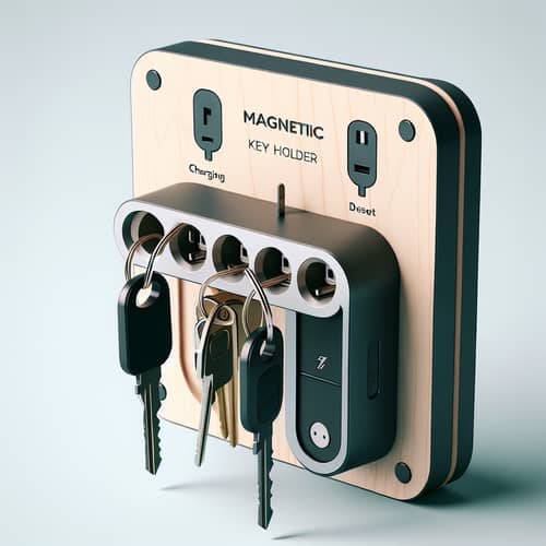 Magnetic Key Holder with Integrated Charging Ports | Sleek Design