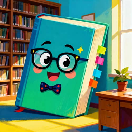 Whimsical Oversized Book Illustration