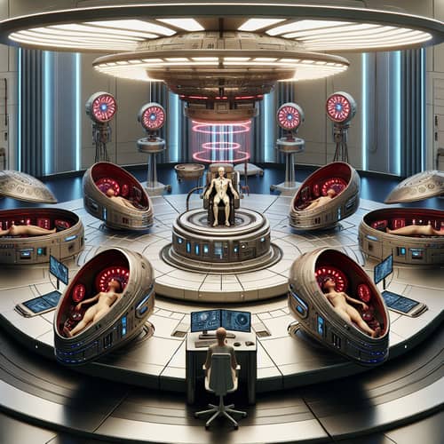 Futuristic Medical Facility with Laser Technology