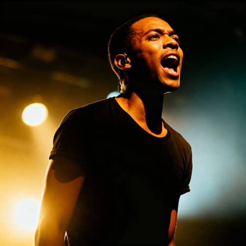 Powerful Singer Performing on Stage