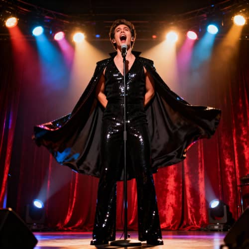 Powerful Singer on Stage - Captivating Performance