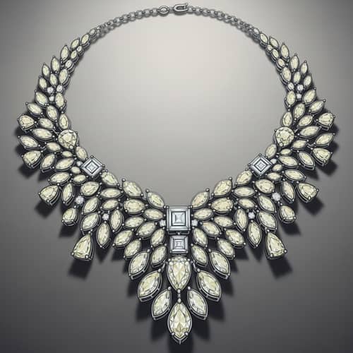 Elegant Diamond Necklace Sketch - Artistic Design
