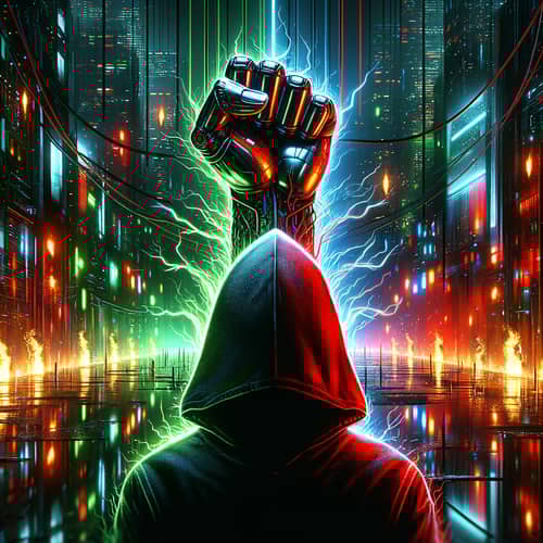 Futuristic City Protest | Resistance Visual in Neon Colors