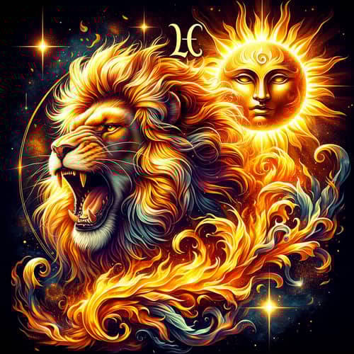Majestic Leo Symbolism: Roaring Lion & Celestial Fire