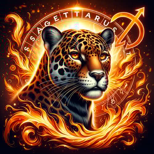Powerful Jaguar Symbolizing Sagittarius Energy | Vibrant Fire Element