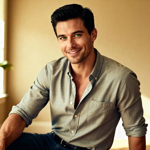 Charming Handsome Man with Confidence