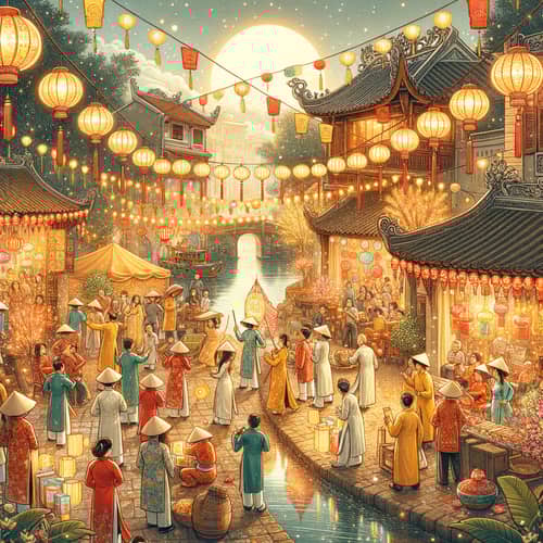 Celebrate Tet Festival: Traditional Vietnamese Heritage Illustration