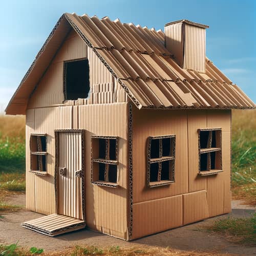 Cardboard House Design - Playful and Whimsical Scene