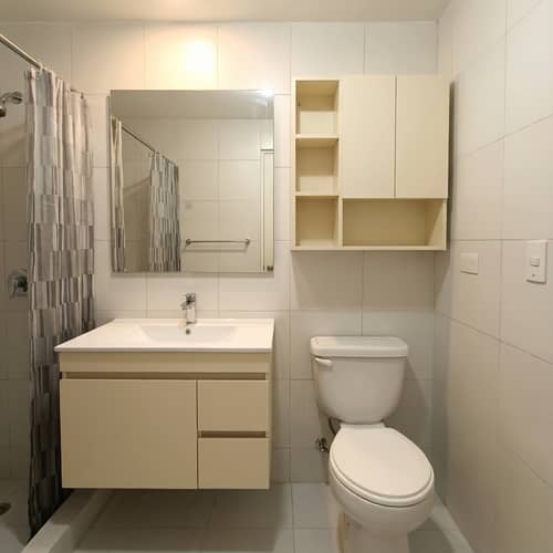 Modern Cream Wooden Bathroom Vanity with Sink
