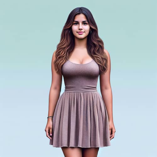 Realistic Hispanic Woman in Dress - Full Body Portrait