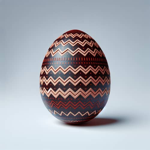 Dark Red Zigzag Easter Egg | 3D Image