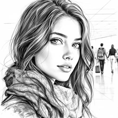 Emotive Pencil Sketch of Ranchi Airport Departure Emotive Pencil Sketch of Ranchi Airport Departure