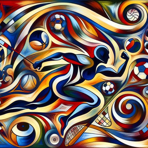 Vibrant Abstract Sports Artwork | High-Intensity Competition