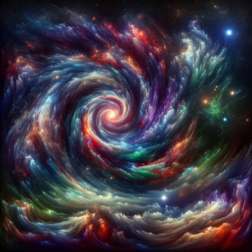 Galactic Explosion Abstract | Cosmic Swirling Colors