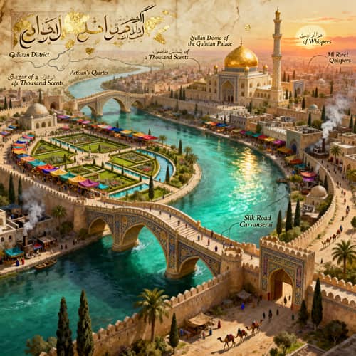 Explore Noor-Gilani: A Fantasy Map of Desert Capital Explore Noor-Gilani: A Fantasy Map of Desert Capital