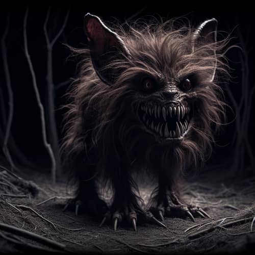 Fearsome Creature with Sharp Teeth in Remote Forest
