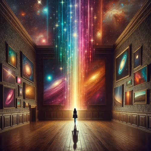 Celestial Artwork: Silhouetted Figure in Starlit Night