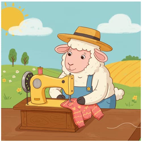 Animated Sheep Sewing Clothes - Fun and Simple Designs