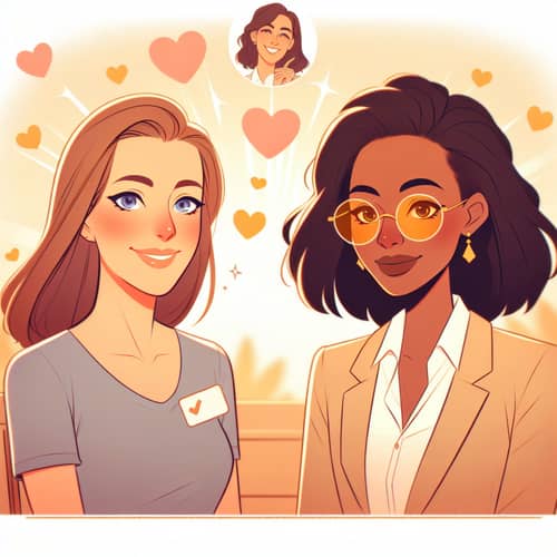 Heartwarming Animated Illustration of Two Women on a Date