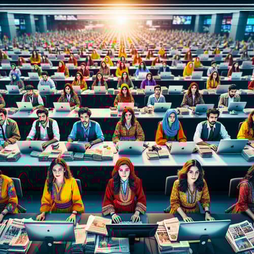 Vibrant Kurdish Journalists in Dynamic Newsroom | Documentary Style