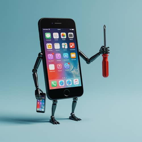 Phone with Arms, Legs, and Screwdriver