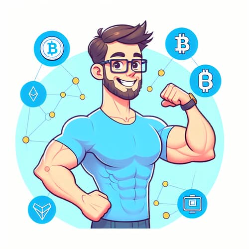 Cryptocurrency Meme Character with Short Brown Hair