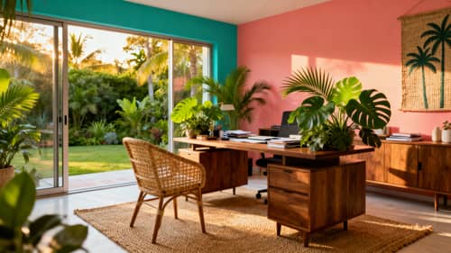 Stunning Tropical Office Interior Design Photography