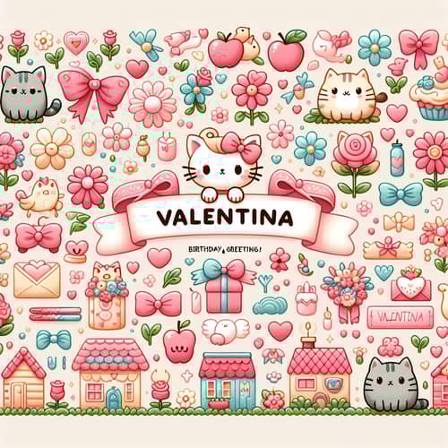 Adorable Hello Kitty Birthday Card for Valentina