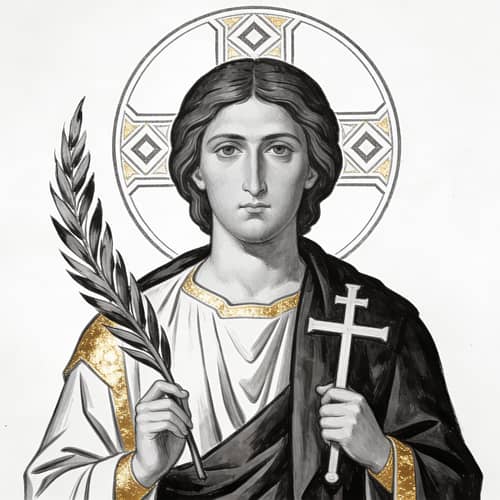 Monochromatic Byzantine Saint Icon Art