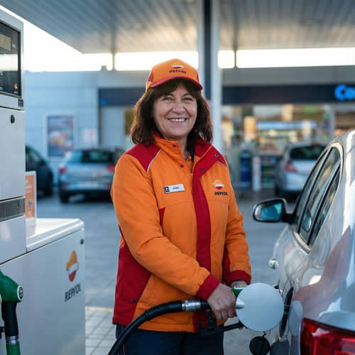 Warm Portrait of a Repsol Gas Station Attendant Warm Portrait of a Repsol Gas Station Attendant