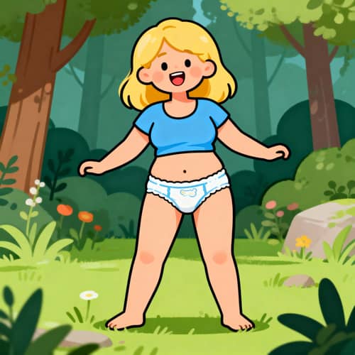 Stylized Cartoon Blonde in Diaper Stylized Cartoon Blonde in Diaper
