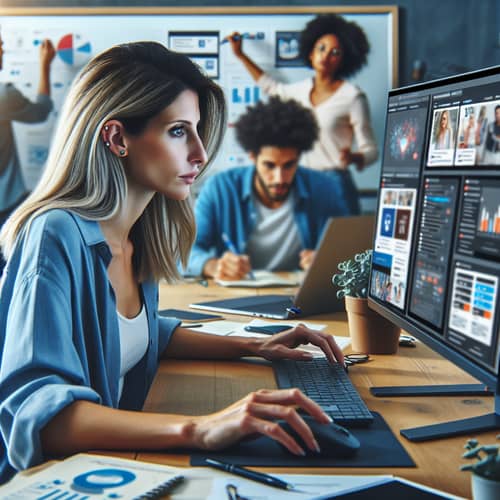 Digital Marketer Creating Compelling Social Media Ads | Company Name