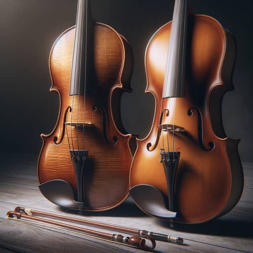 Beautifully Crafted Violin and Viola for Comparison