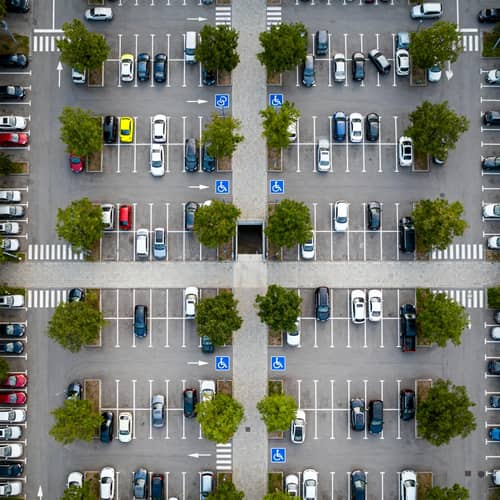 Detailed Overview of an Urban Parking Lot Design